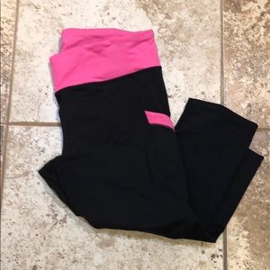 Pink and Black Lululemon crops
